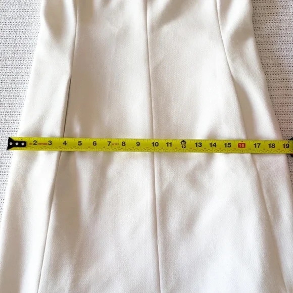 Harper Rose White Mock Neck A-Line Dress Size 6| Chic Minimalist Cap Sleeve - Picture 14 of 16